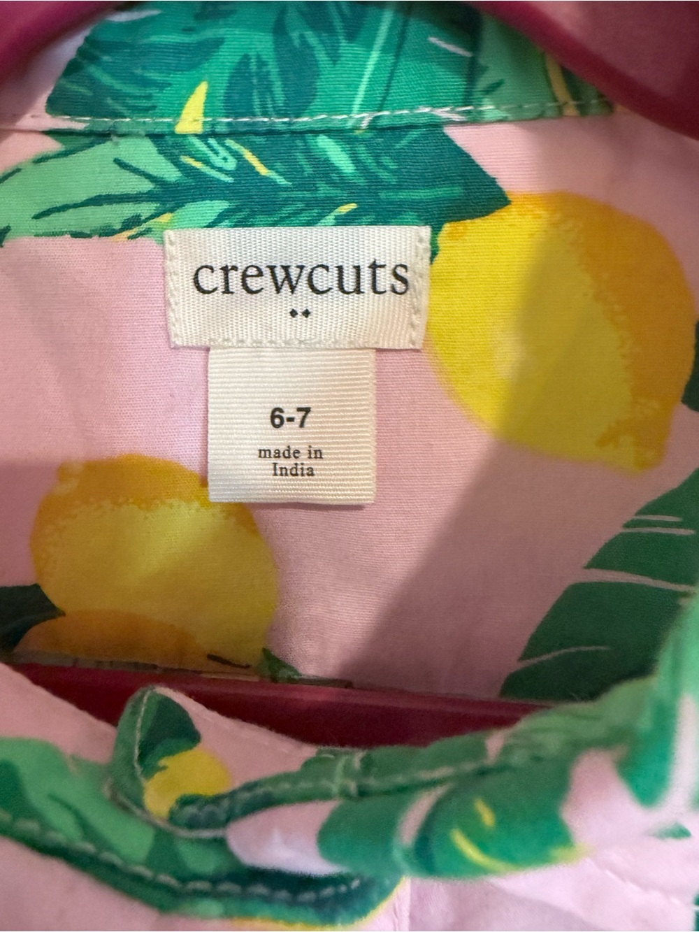 Crewcuts Girls Pink Sleeveless Lemon Print Tie-Front Shirt size 6-7 like EUC - Picture 6 of 6